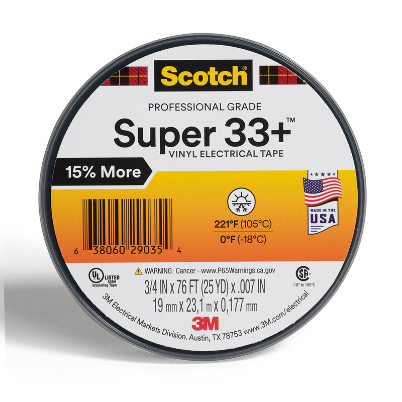 Scotch® Professional Grade Color Coding Vinyl Electrical Tape 35 - White -  3/4 x 66 ft roll